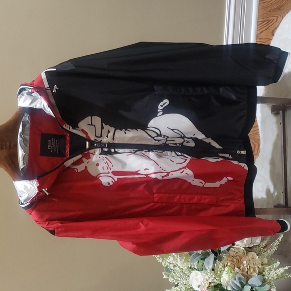 NWOT XL Pwing Colorblocked Big Pony Water Repellent Windbreaker Jacket In Multi - Picture 2 of 16